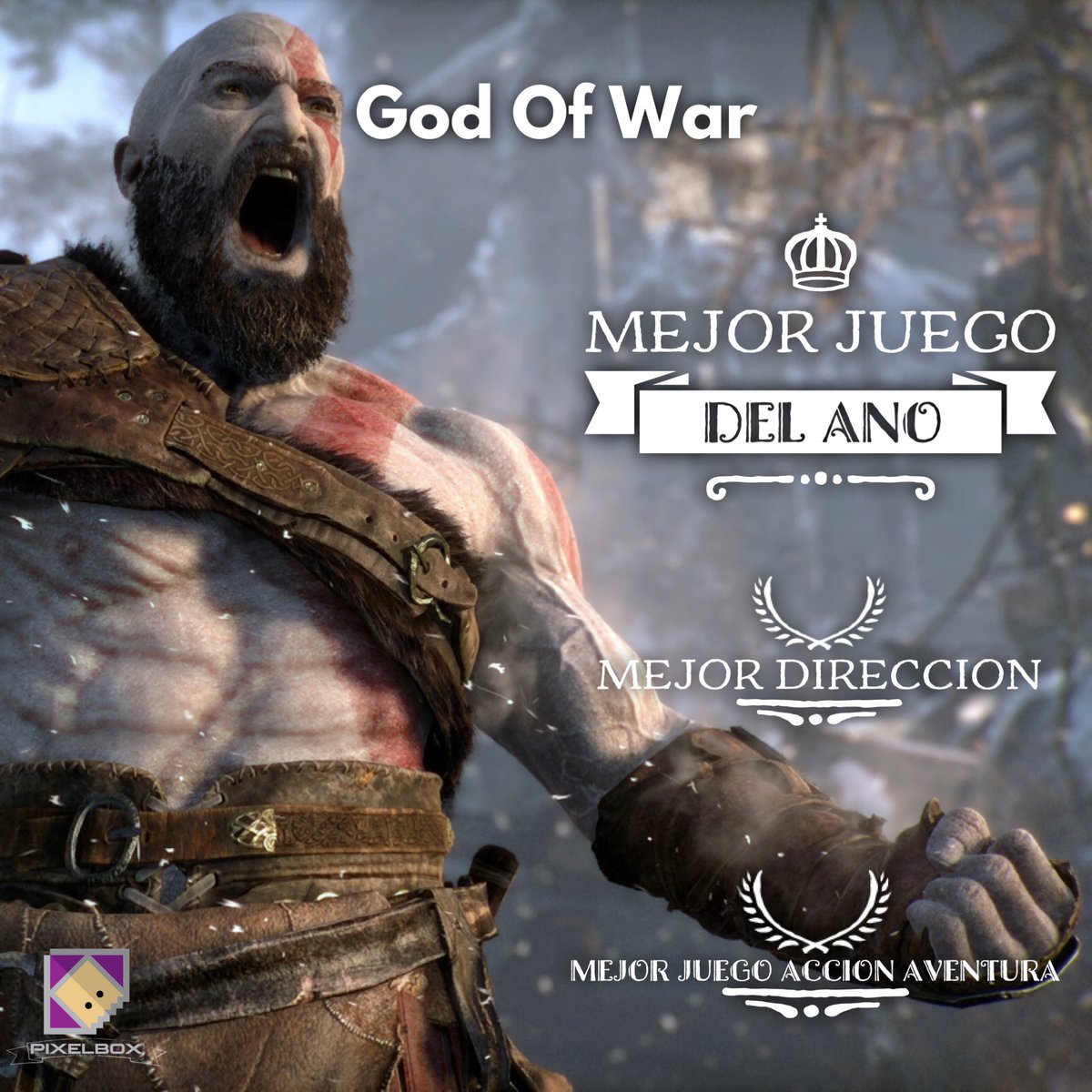 PixelBoxLA's tweet photo. ***MEJOR JUEGO DEL AÑO*** God Of War 🔥 Además gano como MEJOR Dirección y MEJOR Juego de Acción/Aventura. #TheGamesAwards #GoTS2018 https://t.co/OQzHtYLpXn