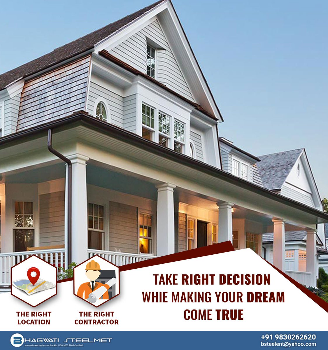 Bhagwati__Steel's tweet image. You built your Dream house once in a life. So always make a right decision when ever you want to built it. 
The First thing is to choose the Right Location for your home and to give the contract to Right Contractor.
#HomeBuildingTips #BhagwatiSteelmet
