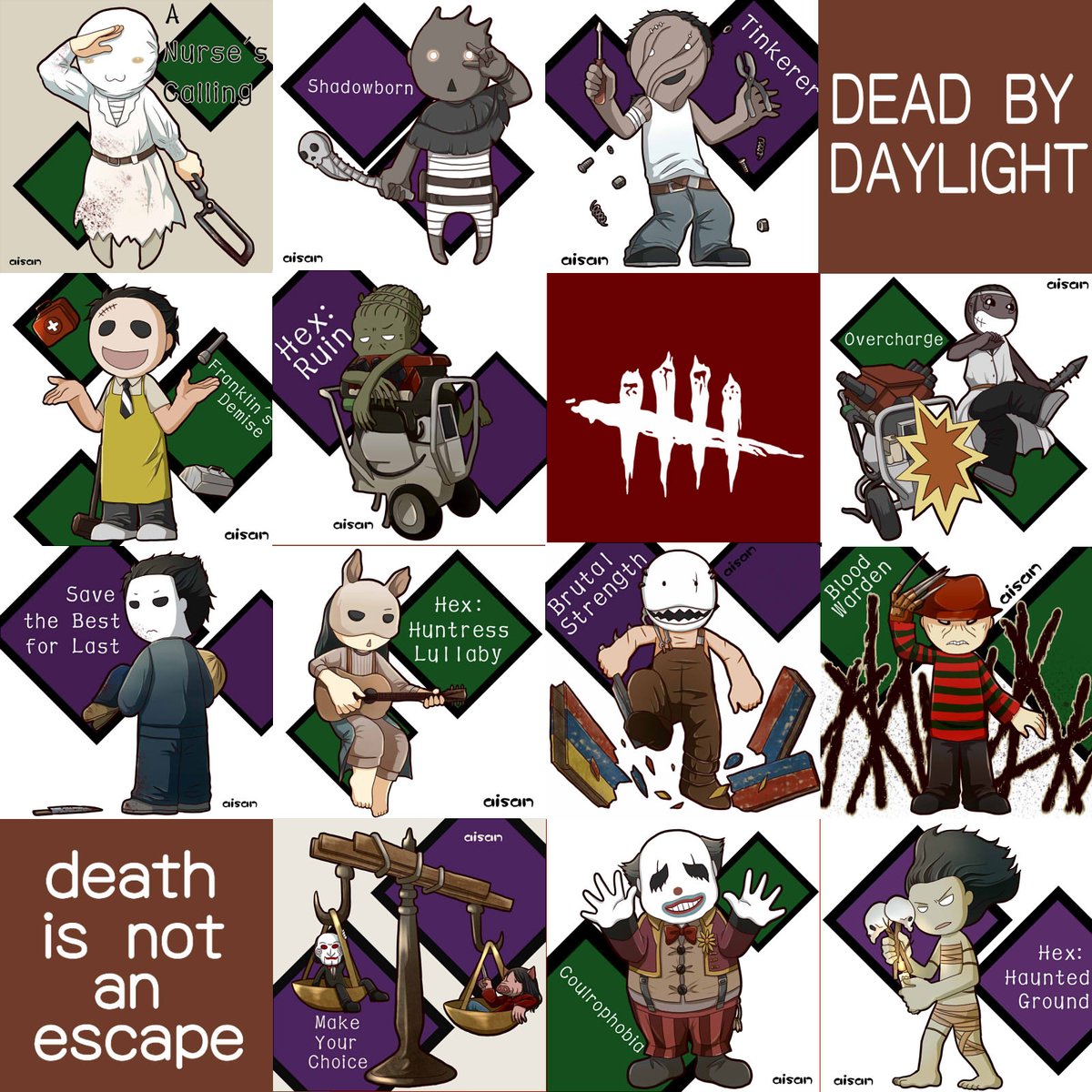 あいさん A Twitteren 前に描き描きしたパーク絵まとめ レジオンパークも描きたいなぁ Dbd Deadbydaylight デッド バイデイライト キラー パーク お絵描きさんと繋がりたい