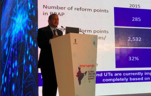 DPIITGoI's tweet photo. Talking about the improvement in EoDB rankings, @rabhishek1982, Secretary, DIPP, said that it has been possible because of the transformative measures taken by the GOI, including many legislative & regulatory changes. #GlobalVCIndiaSummit #StartupIndia #EODBIndia #NewIndia https://t.co/L4gPKOudS3