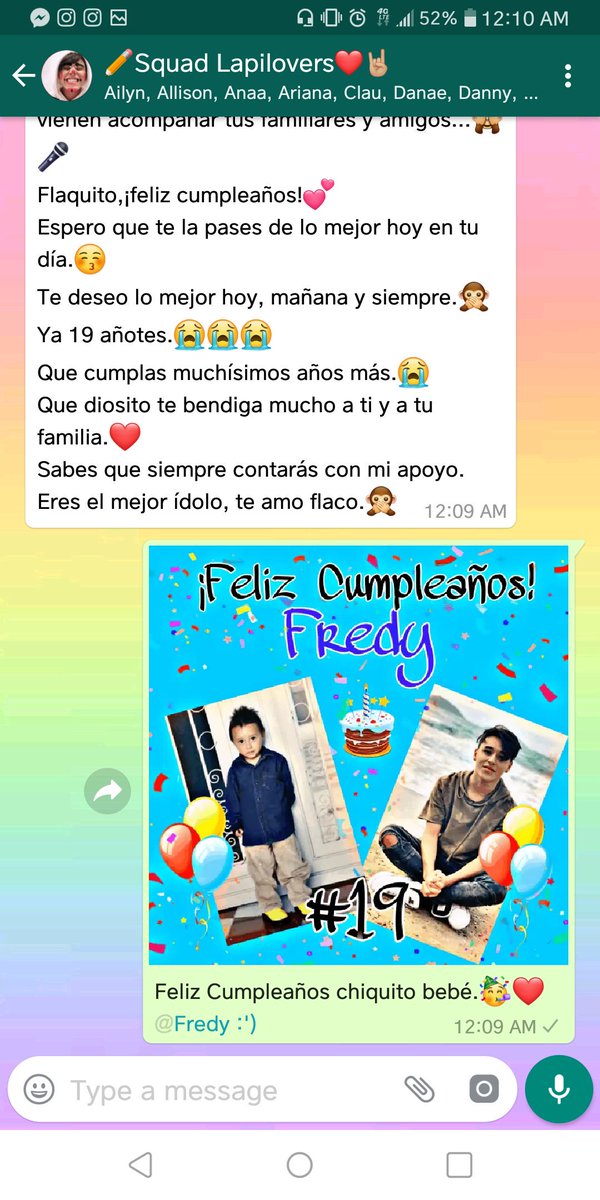 _SoyNadiiaOC's tweet photo. En el squad estuvimos contando hasta los minutos jajaja... Te adoramos y allá te dejamos algunas felicitaciones...❤
Felices 19 mi niño.🎉🎁
@lapizito123 #SquadLapilovers #HBDFredy https://t.co/9Shn6d400p