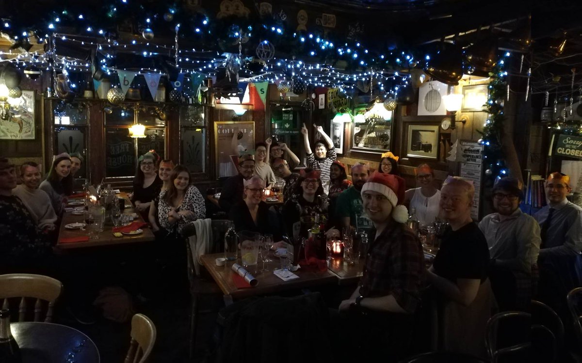 vincentgroupox's tweet photo. Had a great time @oldbookbinders for our Christmas meal this week🎄🎁 Thank you @jrweeks93 for expert organisation and @elizatryphinia for the christmassy quiz! #Christmas #SecretSanta https://t.co/a5nrYpi8gK
