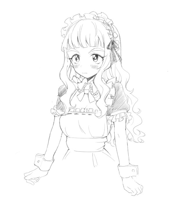 「メイド服 ロングヘアー」のTwitter画像/イラスト(古い順)