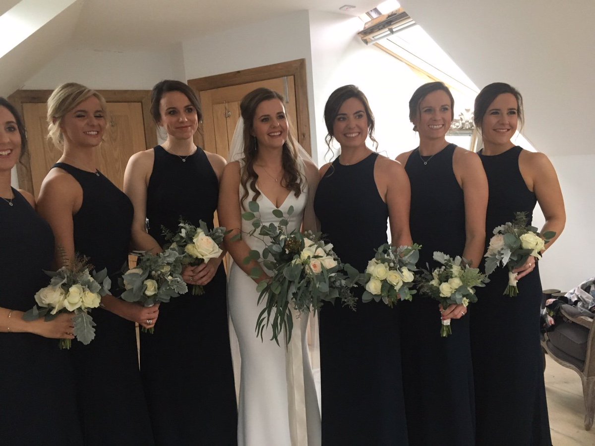 Stunning bridesmaids in Midnight, thanks for sharing the beautiful picture. Call 0141 644 1453 to book your appointment.