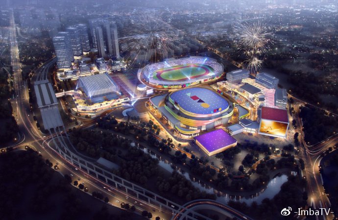 Staka's tweet photo. #ImbaTV just released the #ChongqingMajor venue - The Huaxi Culture and Sports Center #CQMajor #Dota2 https://t.co/2ZB9ahlhRJ