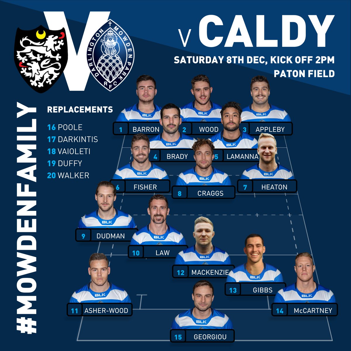 MowdenPark's tweet photo. TEAM NEWS - Matt Heaton returns for tomorrow's trip to Paton Field. #MowdenFamily #ComeOnPark https://t.co/568cMK0CdI