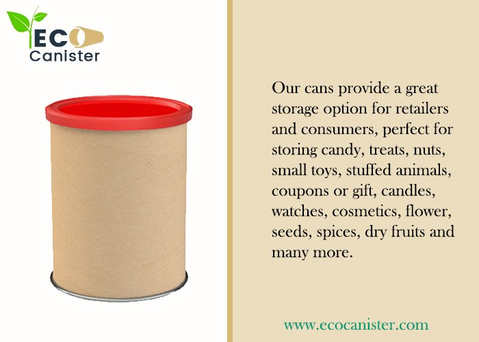 EcoCanister's tweet photo. Eco Canister is offering #CompositeCan with Plastic cap a great storage option for #candy #gifts #Cosmetics #Seeds #dryfruits #spices and many more https://t.co/VBH6Mhhwzj