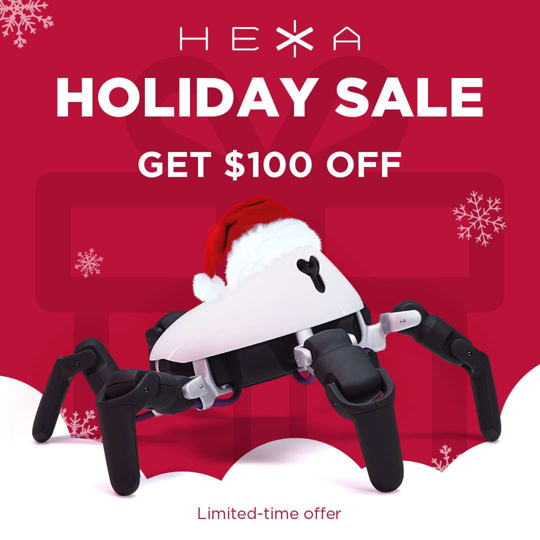 VincrossHEXA's tweet image. 🎉Holiday sale starts now! Subscribe and learn more about the limited-time offer!
Get HEXA and join the future of robotics! 🤖
#VincrossRobotics #GetHEXAGetRobotics #ProgrammableRobot #holidaysale #robotgift
vincross.com
