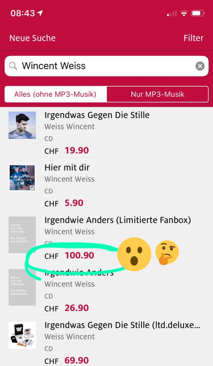 ... und eine Runde Bier mit @Wincent_Weiss ist inklusive oder!?! 🤗 bei dem Preis!? 🤔😱 Hochpreisinsel Schweiz 🇨🇭 lässt grüssen.... @exlibris_ch #irgendwieteuer #hiermitbier #irgendwieanders