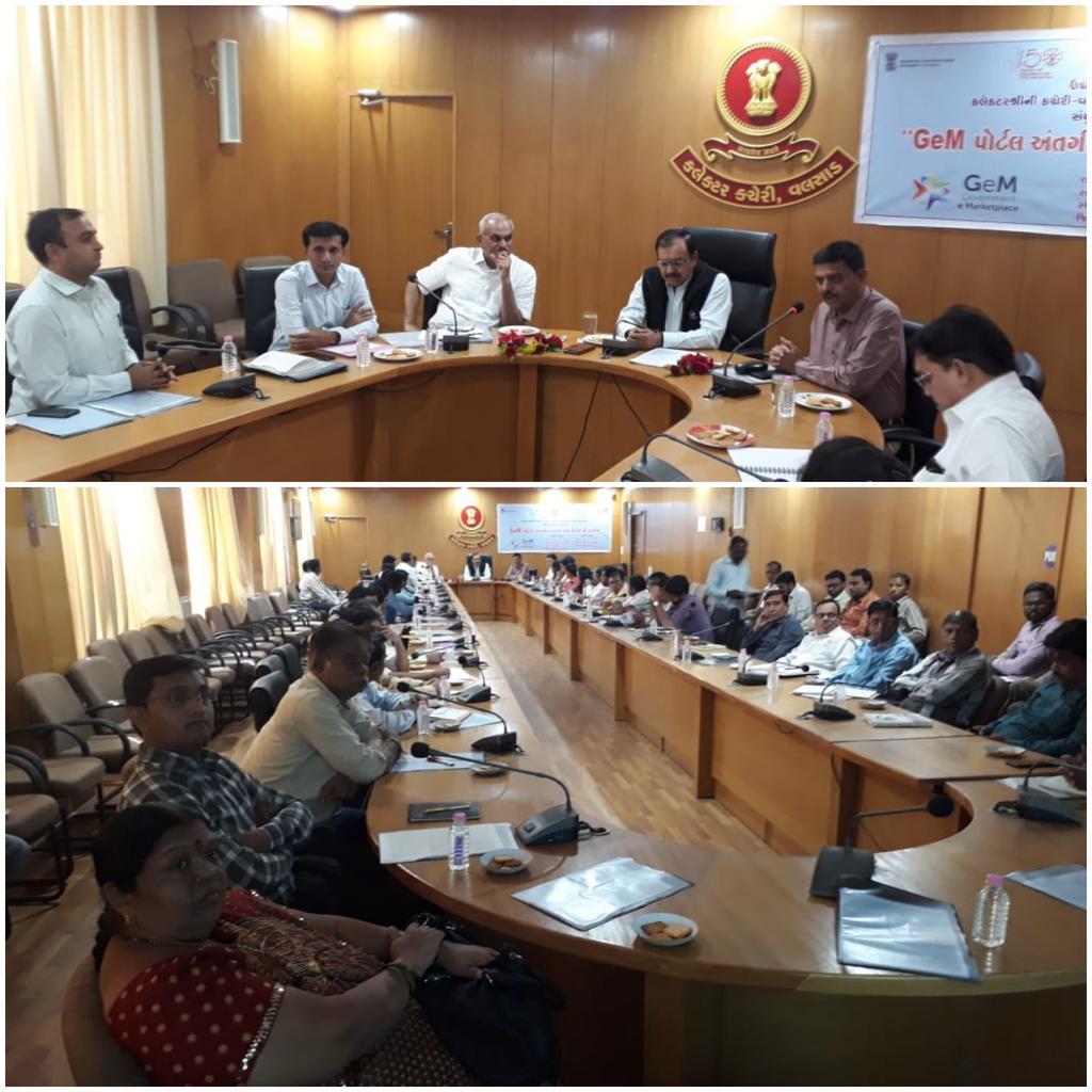 collectorvalsad's tweet photo. Remain present with Additional Industrial Commissioner in the training programme of buyres and sellers in context of GeM Portal which jointly organized  by Industrial  Commissioner Office  and District Administration.#Valsad #GeMPortal  @revenuegujarat @InfoGujarat @CMO_Gujarat https://t.co/55x15LkzeU