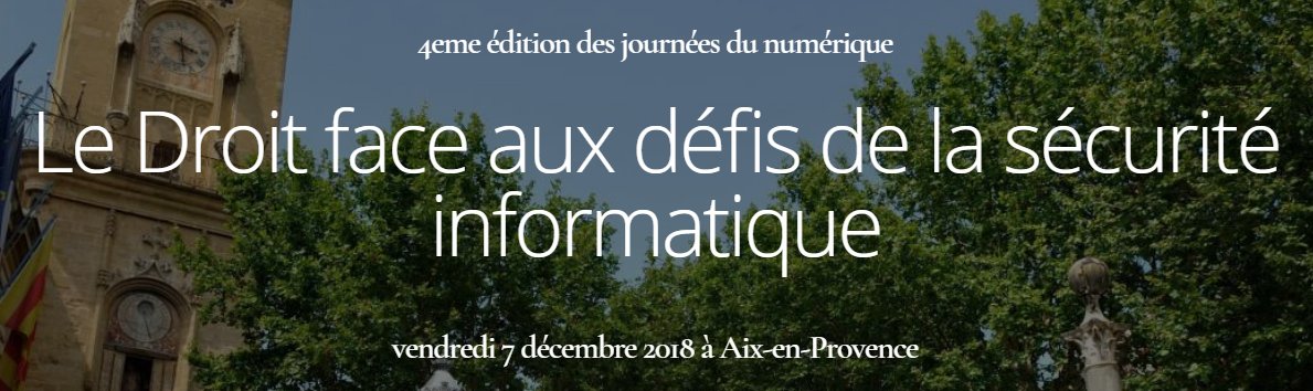 Ouverture de la journée Le Droit Face aux Défis de la Sécurité Informatique à l'Hôtel de Maliverny à Aix-en-Provence organisé par @colloques_AFDIT, <a href="/marseilleavocat/">Barreau de Marseille</a>, <a href="/NetsystemDIGI/">Netsystem</a>, <a href="/AxiansFrance/">Axians France</a>, <a href="/GroupeADSN/">ADSN</a>, @univamu, Avocats Aix-en-Provence, Novelliance. #AFDITSE2018 #AMU #IDA
