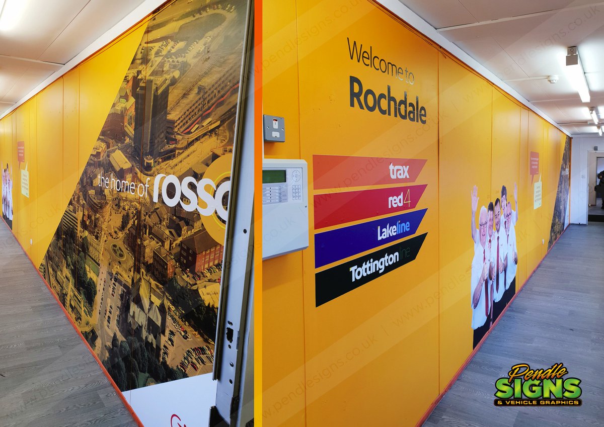 PendleSigns's tweet image. Bright, vibrant and uplifting smiley faces! 😃Looking good drivers! Production and installation of various wall accents, and #digitallyprinted contour-cut graphics for @Rossobus by @pendlesigns #wallart #wallgraphics #signage