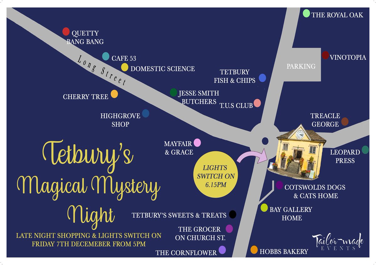 Tonight’s the night, Tetburys MAGICAL MYSTERY evening + our own treasure hunt for a valuable silver coin! #Tetbury #Cotsdwold #Cafe53 #christmas #WDYT