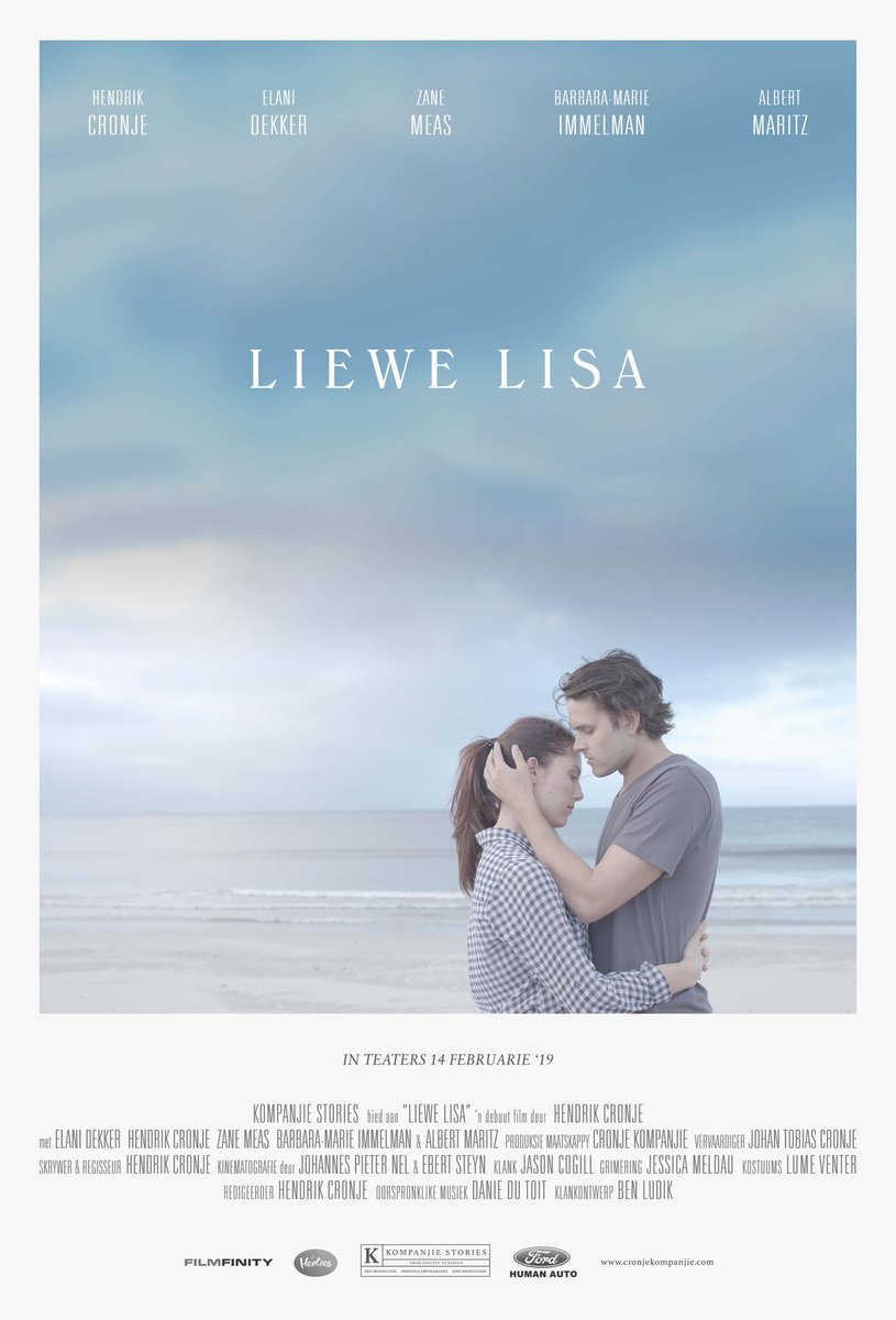 Afrikaanse Films (@afrfilms) on Twitter photo ❤ RETWEET as jy ook mal is oor <a href="/liewelisafilm/">Liewe Lisa Film</a> se plakkaat.
In rolprentteaters vanaf #14Feb2019.
<a href="/o0Elani0o/">Elani Dekker</a> <a href="/zanemeas/">zane meas</a> <a href="/AlbertVZMaritz/">Albert VZ Maritz</a> @TeamFinityZA <a href="/HumanAuto/">Human Auto</a> <a href="/NutsAboutMovies/">Nuts About Movies</a> <a href="/RachelleCrous/">Rachelle Crous</a> <a href="/JohanCronje/">Johan Cronje</a> ❤ RETWEET as jy ook mal is oor <a href="/liewelisafilm/">Liewe Lisa Film</a> se plakkaat.
In rolprentteaters vanaf #14Feb2019.
<a href="/o0Elani0o/">Elani Dekker</a> <a href="/zanemeas/">zane meas</a> <a href="/AlbertVZMaritz/">Albert VZ Maritz</a> @TeamFinityZA <a href="/HumanAuto/">Human Auto</a> <a href="/NutsAboutMovies/">Nuts About Movies</a> <a href="/RachelleCrous/">Rachelle Crous</a> <a href="/JohanCronje/">Johan Cronje</a>