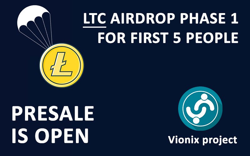 LTC AIRDROP PHASE 1 FOR FIRST 5 PEOPLE
Details in discord
discord.gg/7SnfWEF

#Cryptocurrency #masternodes #masternode $crypto $btc $vion #vionix #roadmap <a href="/vioncoin/">Vioncoin</a> #BlockChain #PoS #airdop #Aidrops #bounty #BountyCampaign #presale