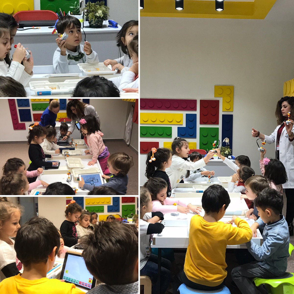 BK_Eskisehir's tweet image. Ticaret Borsası İlkokulu anasınıfı öğrencileri “Hour of Code” etkinliği kapsamında Lego atölyemizde mesafe sensörlü vak vak ördek etkinliğini gerçekleştirdi 🦆 🦆 #bahcesehirkodluyor #codingBK #dünyakodlamasaati #hourofcode