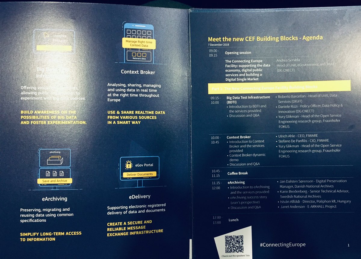 elRDT's tweet photo. New CEF Building Blocks being launched today... supporting services for cross border digital interactions; Introduction by #AndreaServida on blocks: #eArchiving #eSignature #eID ... check out https://t.co/6VB9Xu5hWb https://t.co/TUCUmt3tQt