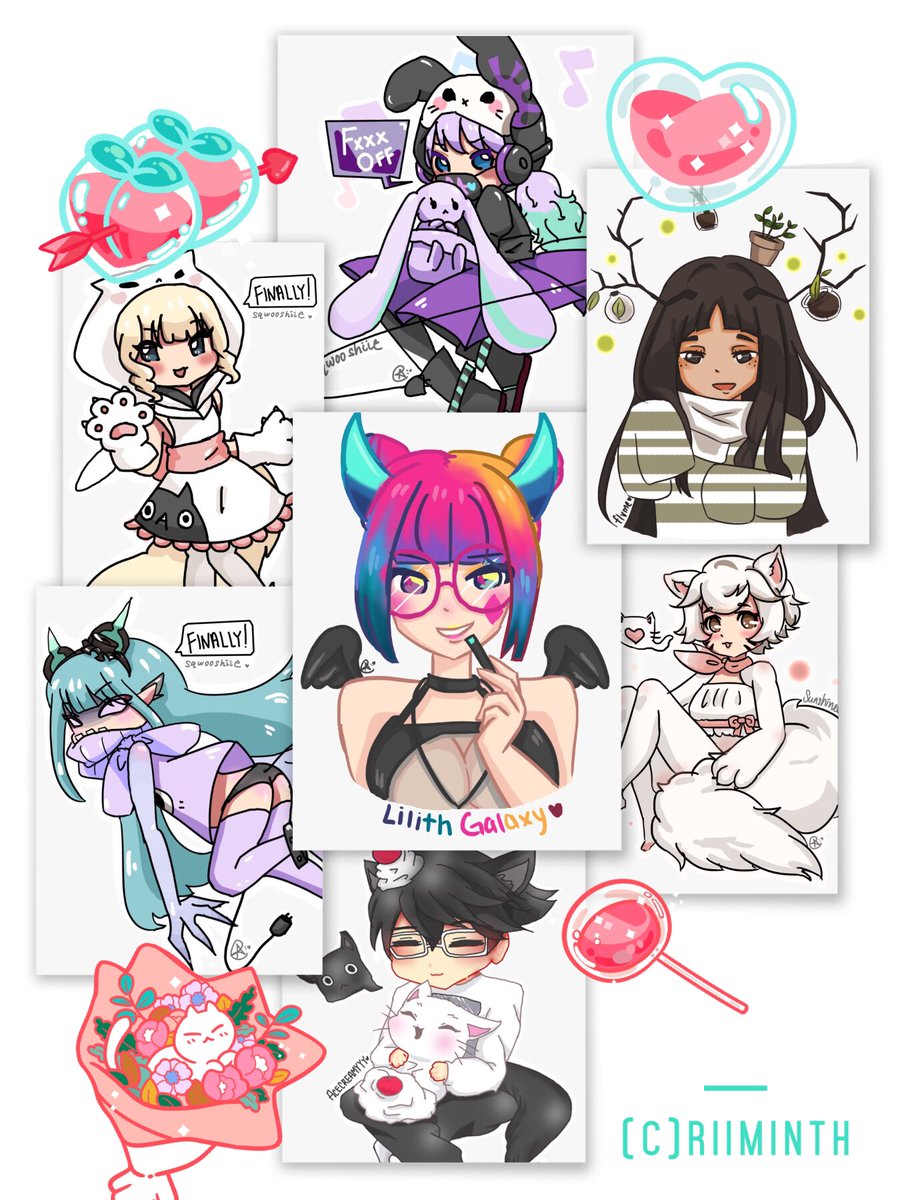 RiiMinth's tweet photo. @_Rynnu Hello, thank you for this. Rii here and I love to draw cute-pastely-kinda-art sometimes but mostly the theme is cute. These are the samples 🌸💕 #RiiMinth https://t.co/YnUMaKUVQW