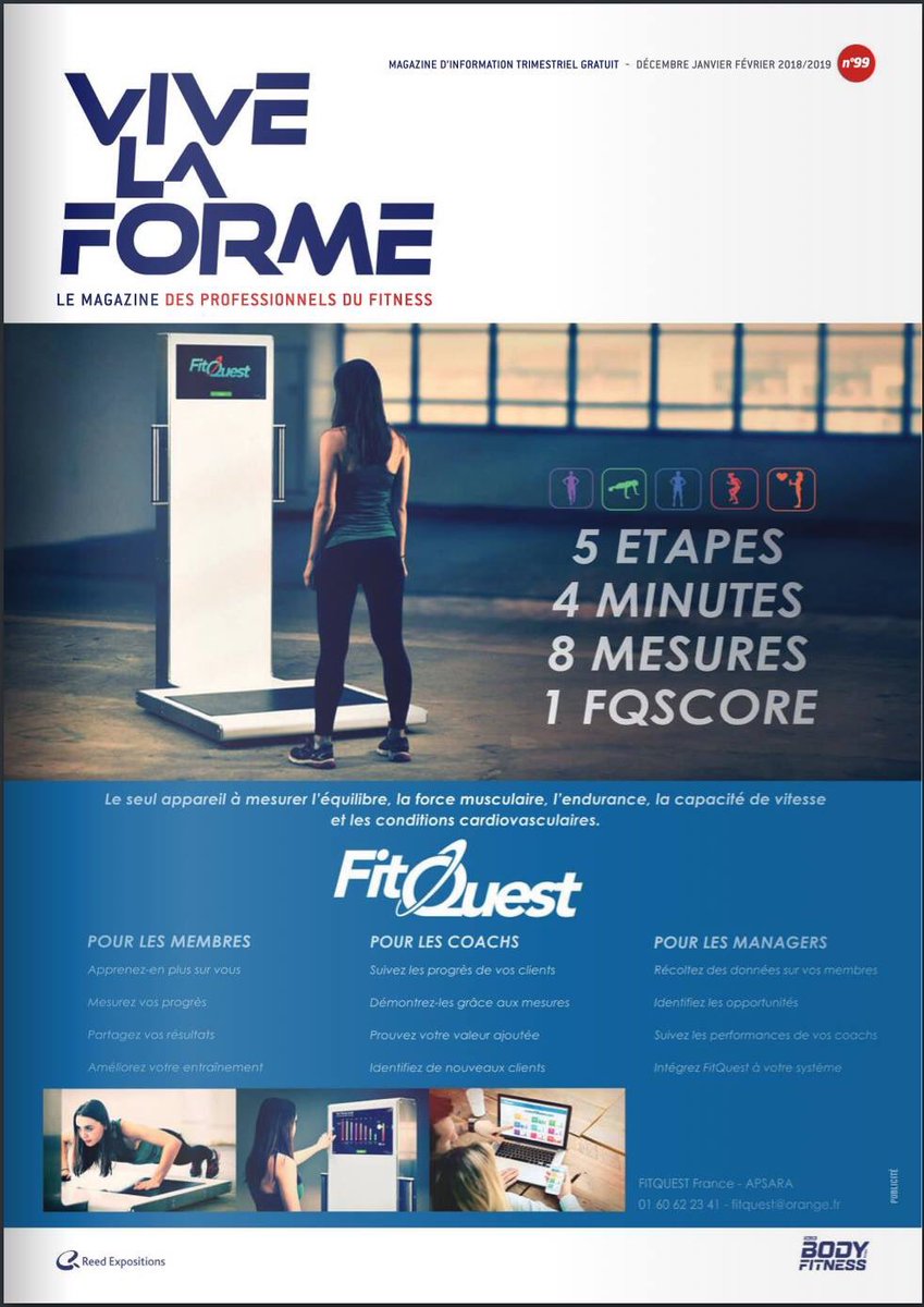 MarcBarisano's tweet image. FitQuest seul équipement au monde capable d'évaluer les qualités physiques en couverture de "Vive La Forme" et dans votre centre référent MyoDojo de Lyon ! 
Professionnels intéressés faites nous signe ! ;-)
#myodojo #oken #fitquest #bilancorporel #physiologiedusport
#howfitareyou