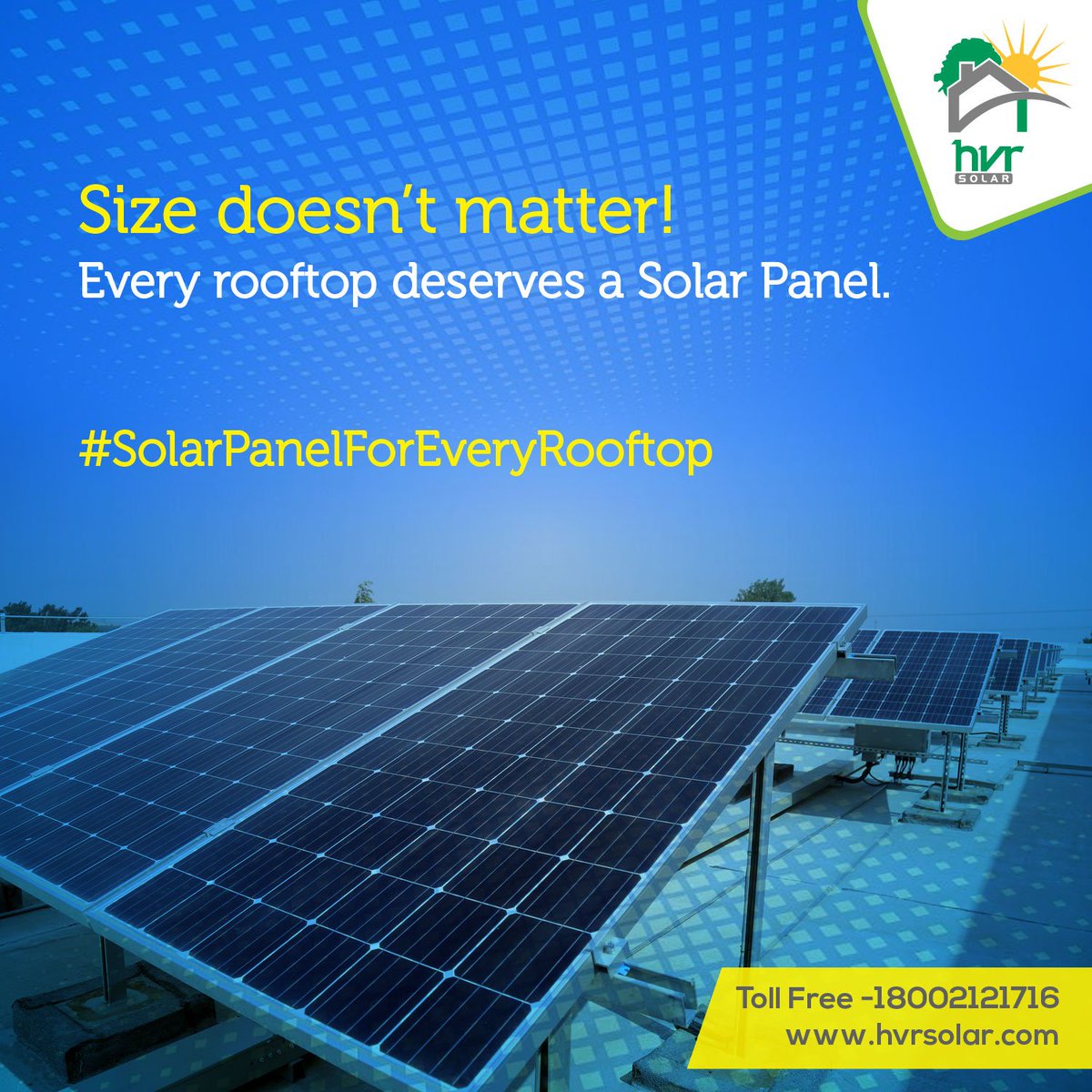 HVR_Solar's tweet photo. Size doesn’t matter! Every rooftop deserves a Solar Panel.

Send us a message privately- the stats of your rooftop and we will suggest the perfect Solar Panel for you. #SolarPanelForEveryRooftop #SwitchToSolarEnergy #HVRSolar #SolarProducts #SolarPanels https://t.co/e1HAp3pYll