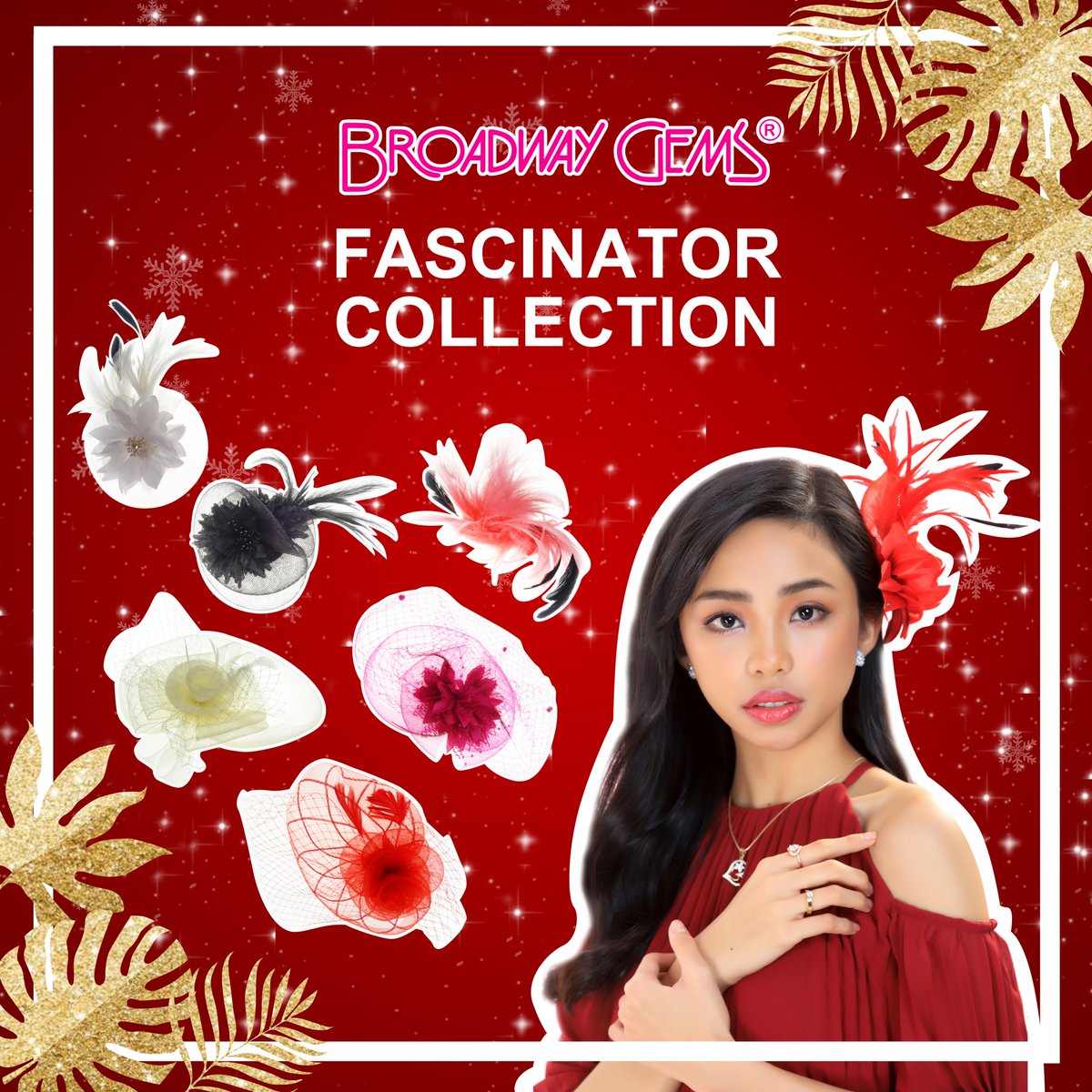 Preparing for your Christmas party costume?
Spark up your outfit in that GREAT GATSBY LOOK with BG's Fascinator Collection. Available in different styles &amp; colours. Drop by at any BG store &amp; get them at a regular price.
#MaymayXBroadwayGems #LoveBroadwayGems