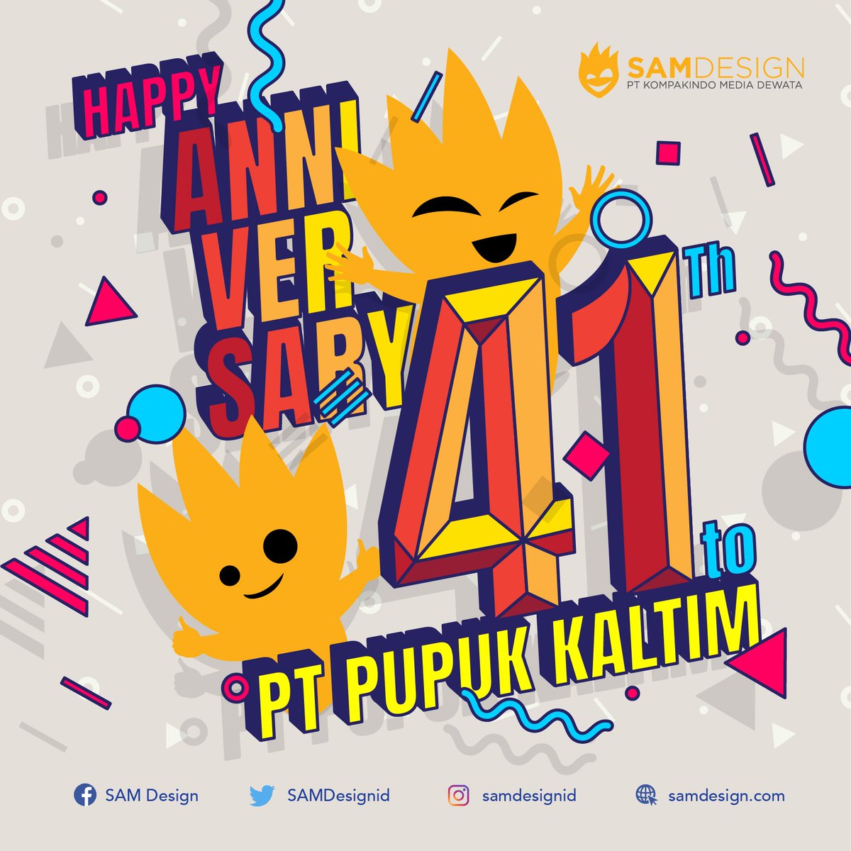 SAMDesignId's tweet photo. Selamat Ulang Tahun PT. Pupuk Kaltim (@pupukkaltim_id) yang ke 41 tahun. Semoga makin berjaya dan terus Berkarya Untuk Bangsa 🥳

#HUTPKT41 #HUTPupukKaltim #PupukKaltim #Bontang #KalimantanTimur #SAMDesign #KreatifKonsultan #Surabaya https://t.co/SWRUTQMKxF
