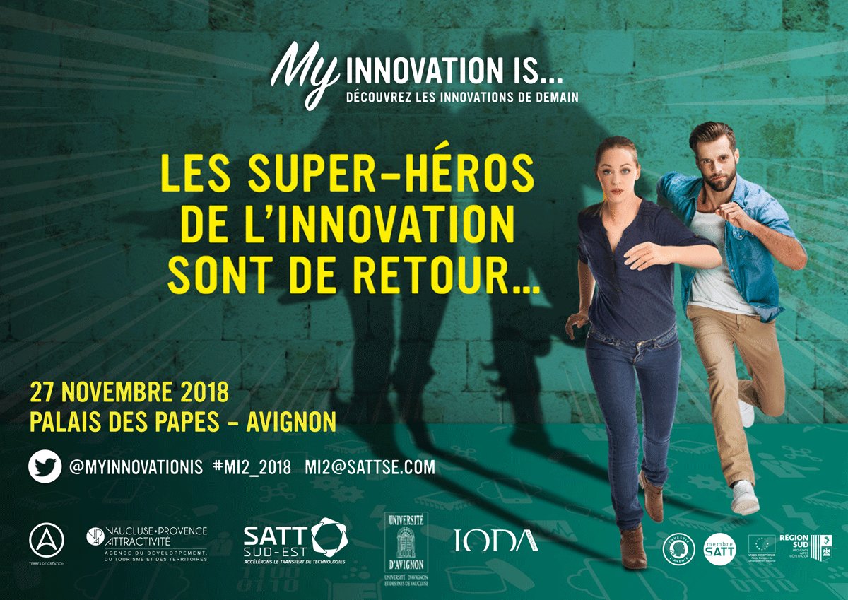 MyInnovationIs's tweet photo. @SATTse_ @UnivAvignon @AvignonTerres  @84Developpement @Iodaconsulting présentent les Lauréats de #MI2_2018 "Les Super-Héros de l’Innovation sont de retour": Dr Christine PEPIN et Pr MA BARTOLI @aphm_actu  https://t.co/wpOU0va6ku https://t.co/0liWpKqS3o