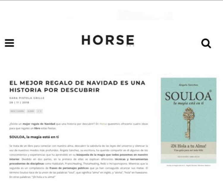 SOULOA en <a href="/Magazine_Horse/">Magazine Horse</a> ❣️ Felices de compartirlo 😍!! Gracias #magazinehorse ! #gracias #thankful 💜🙏🏻💜 #souloa #magazine #book #Libro #goodquotes <a href="/Angelaluxury/">AngelaLuxury&Co</a> <a href="/Pedro_S4anchez/">PS</a>