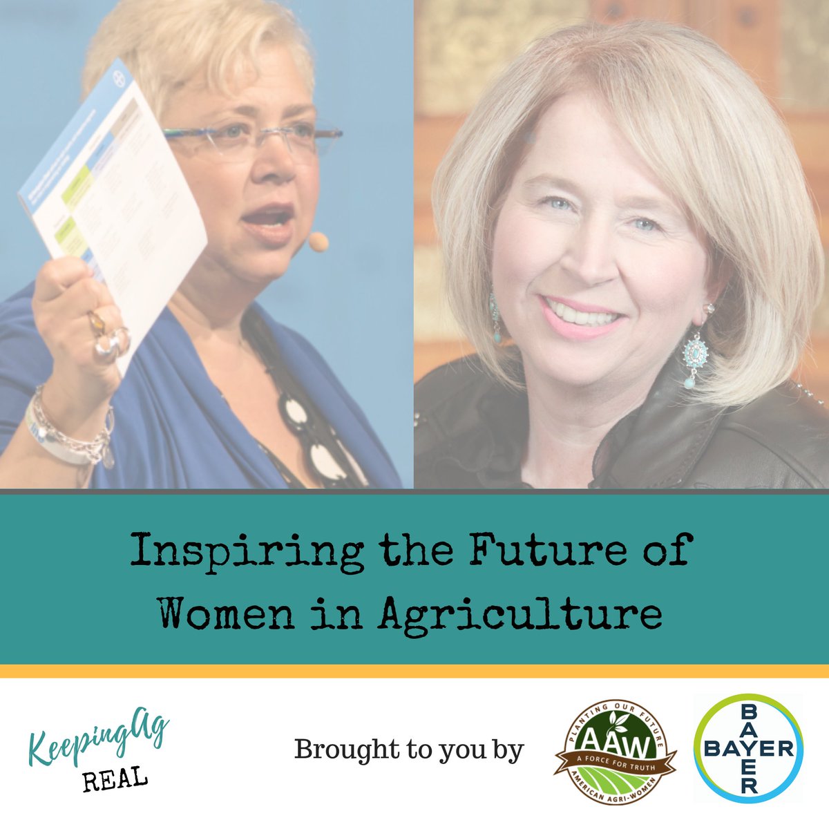JenSchweigert's tweet photo. #KeepingAgReal is back with Jackie Applegate & Jeanette Lombardo who chat about inspiring the future of women in agriculture-both agree, the future needs to involve men in #ag for everyone to succeed. Thanks to sponsors @Bayer4CropsUS & @Women4Ag! https://t.co/Ufb8aPoXut https://t.co/zqtri6AAqn
