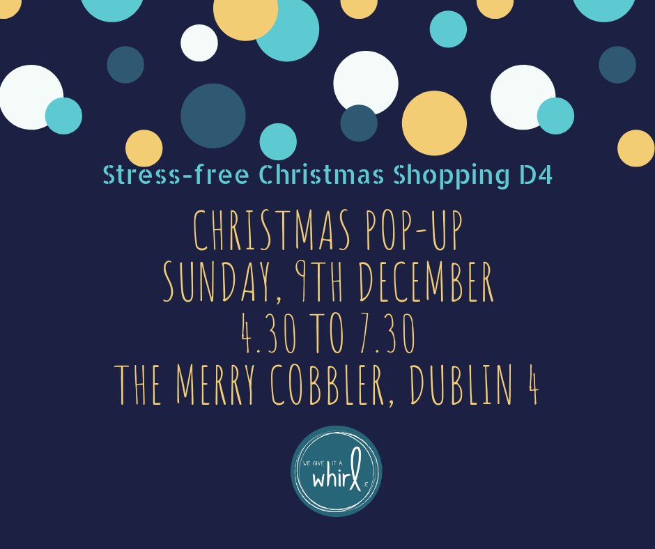 wegiveitawhirl's tweet photo. @irishgifthourg1 @WicklowStClinic Hi there! We will be at the Merry Cobbler from 4.30. Irishtown road opposite the Garda Station! #irishgifthour #Christmas #womensinspire https://t.co/xRHdTTEMQj