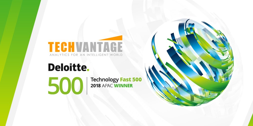 techvantage_ai's tweet image. Proud to be recognized as a 2018 #Fast500APAC winner by @DeloitteTMT!