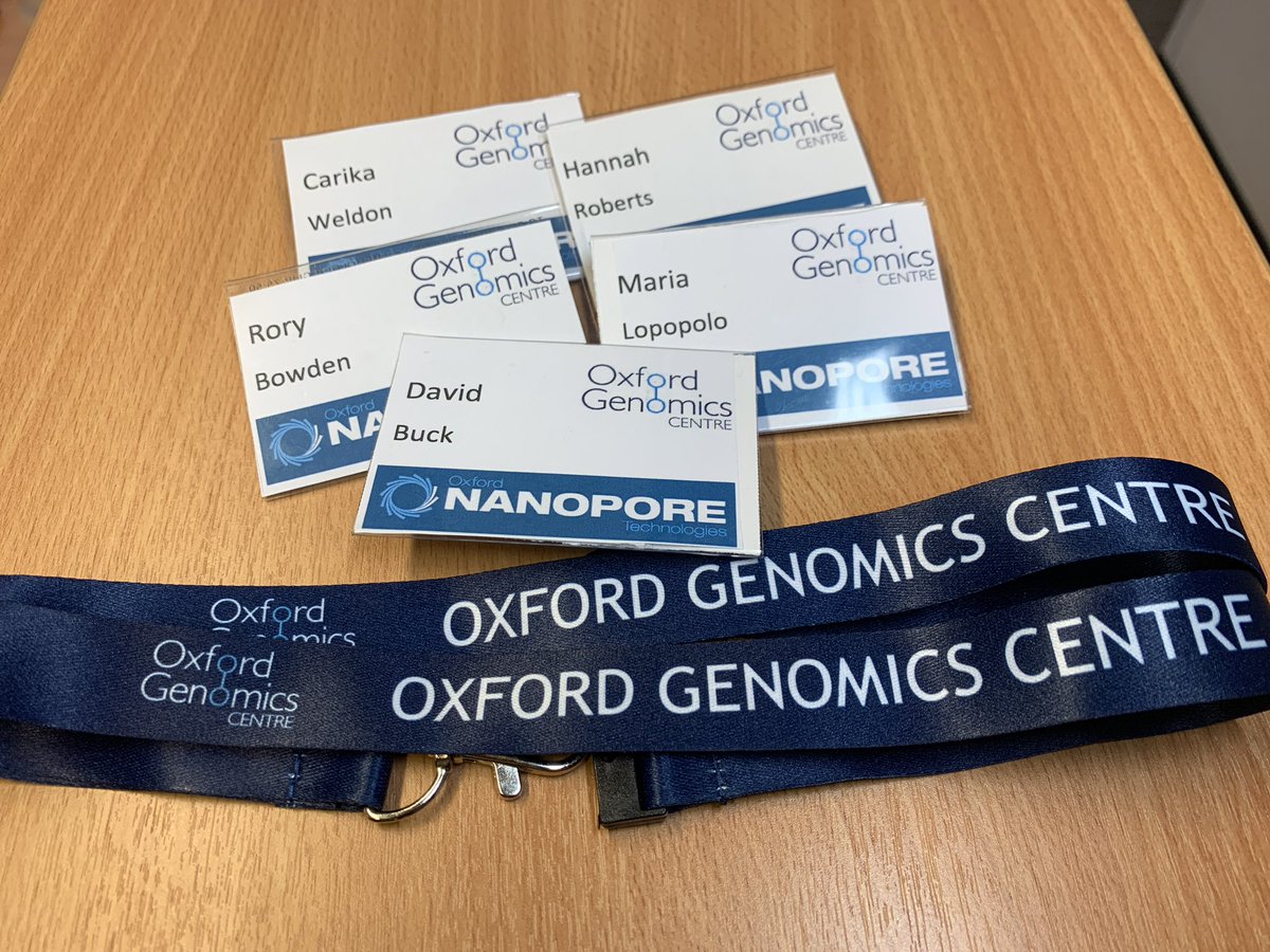 Preparations are well underway for our @UniofOxford @nanopore #UserGroupMeeting on Monday @HumanGeneticsOx! We’re looking forward to our fully booked day! #nanoporeatOxford #lanyards #namebadges