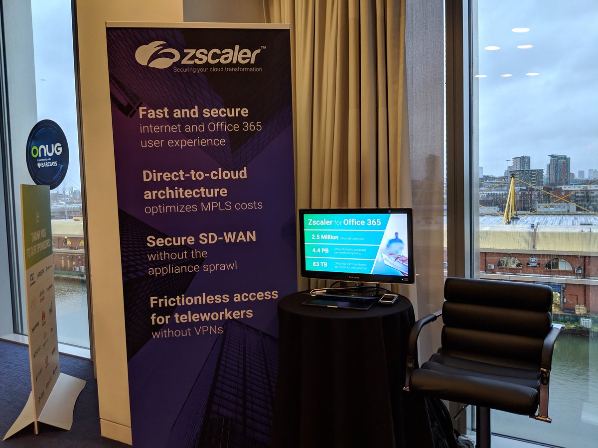 Representing @zscaler today at #ONUGLondon  @BarclaysLDN here in #ChurchillPlace!

#DigitalTransformation
#Cloud
#Office365
#CyberSecurity