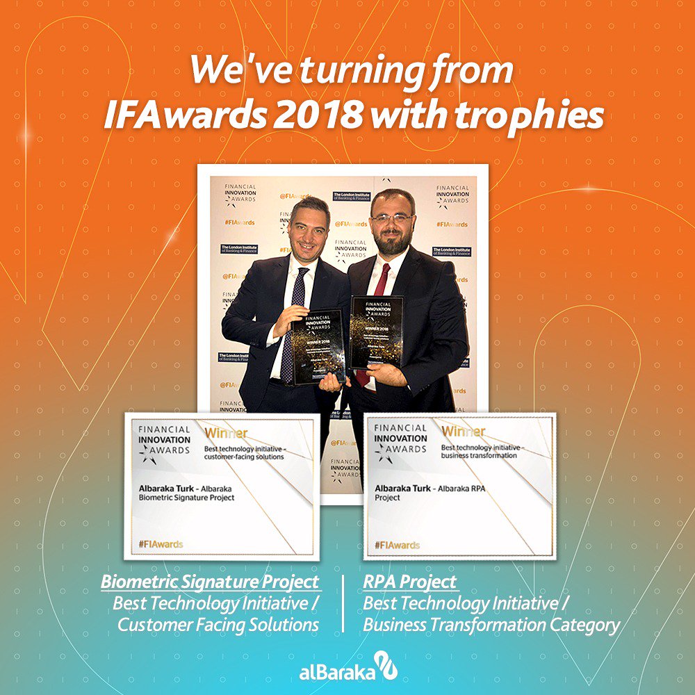 meliksahutku_en's tweet photo. Great to hear we won two awards at #FIAwards  🏆🏆 Congratulations to all @albarakacomtr https://t.co/8TyEQGzjMH
