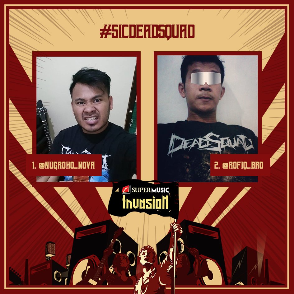 SuperMusic_ID's tweet photo. Ini dia nih 4 nama pemenang SUPER INVASION CHALLENGE, yang beruntung mendapatkan limited merchandise @DEADSQUAD_Band dan @burgerkill
Cek IG @SuperMusic_ID sekarang!
.
.
#SUPERMUSIC #SUPERINVASION #SUPERINVASION2018 #SUPERINVASIONCHALLENGE #SICDEADSQUAD #SICBURGERKILL https://t.co/KyjmHjN34i