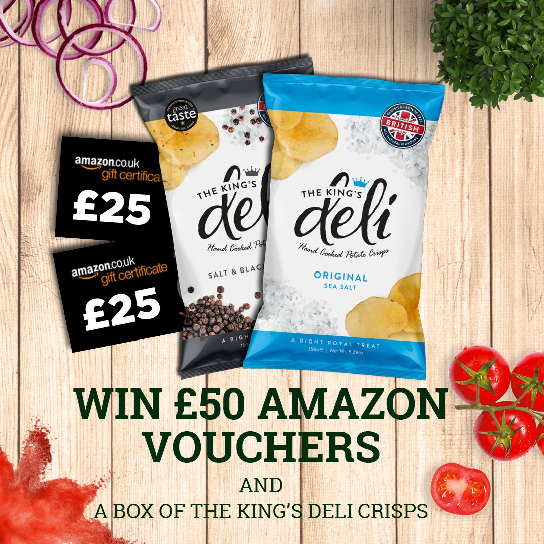 emilygarcia009's tweet photo. RT @thekingsdeliuk: RT & LIKE to be in with a chance to #Win £50 worth of #AmazonVouchers and a box full of our very own mouth watering crisps! The #Competition will end on the 21.12.18. !! #Giveaway #WinterCompetition #FridayMotivation #Friyay https://t.co/V8B7sDo1Fr ��🟀