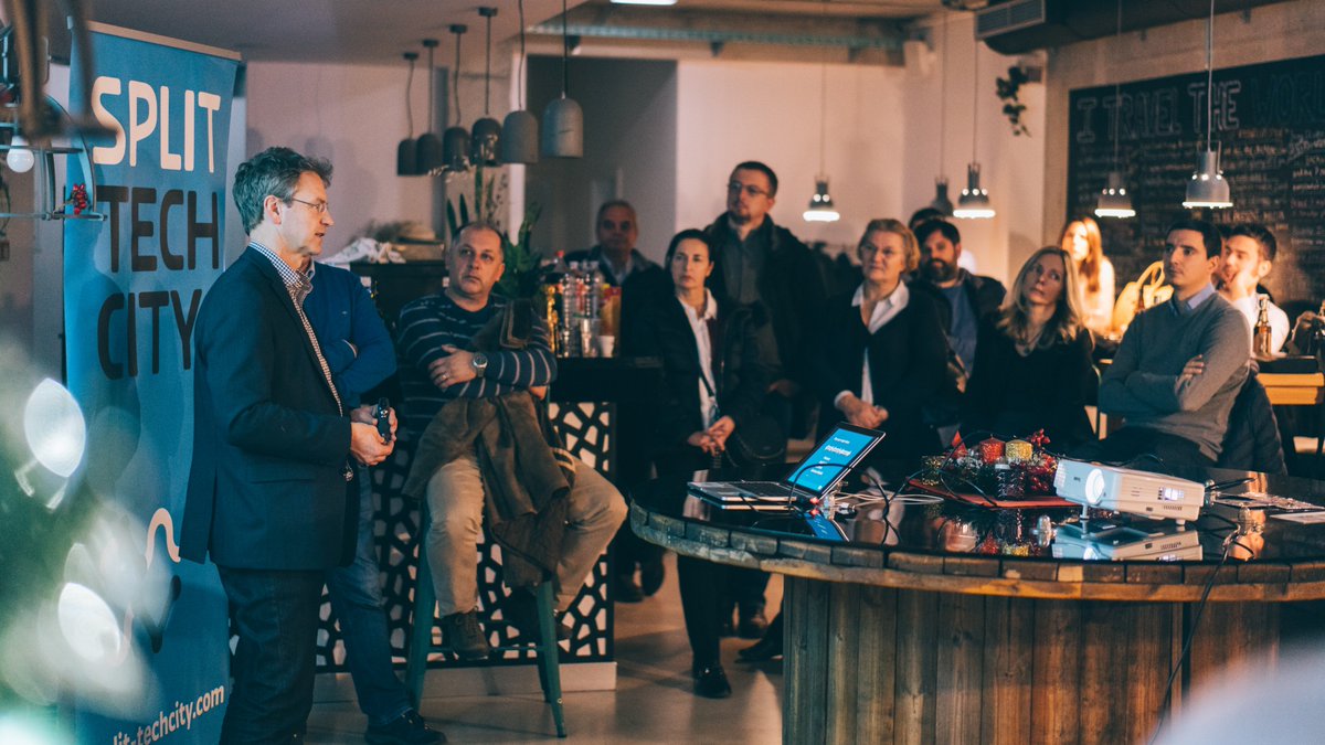 AHK_Kroatien's tweet photo. Sinoć je održan naš prvi "start-up" event u Splitu! | Gestern Abend fand unser ersters Start-up-Event in Split statt! @BayStartUp @CarstenRudolph @SplitTechCity #PartnerForStartUps #PartnerWeltweit #PartnerKroatien #PartnerNjemacka #PartnerWorldwide @MushroomCups @gammachefrobot https://t.co/Kxmn8oqltu