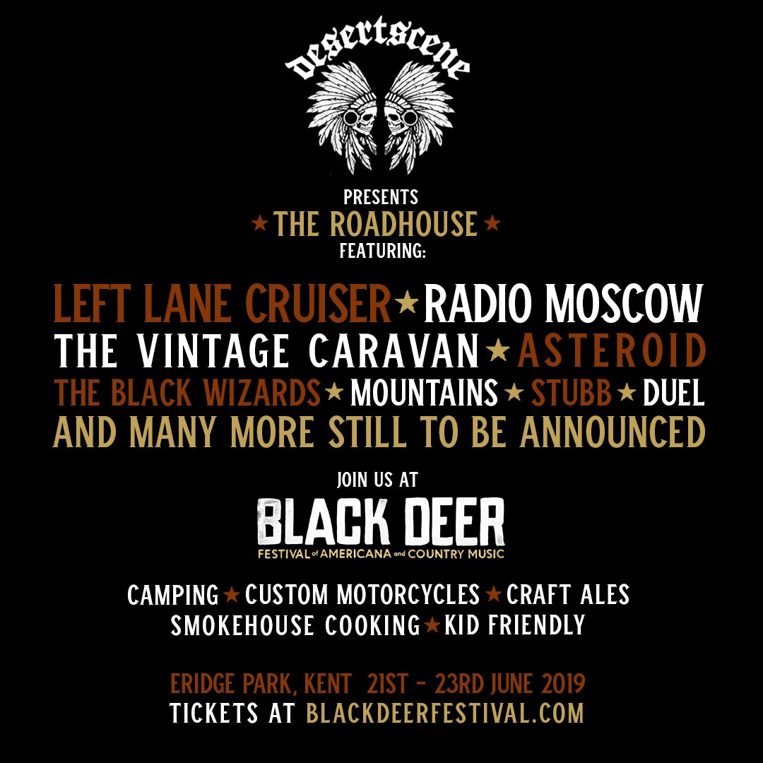 Mountains___'s tweet photo. Stoked to announce that next summer we'll be playing the #desertscene stage at Black Deer Festival! (Fri 21st– 23rd June 2019) The lineup is already looking absolutely killer, so get your tickets now! #blackdeerfestival #desertfest #riffs #mountains

https://t.co/6rti4KfuAU https://t.co/WZl3n2O5Zi