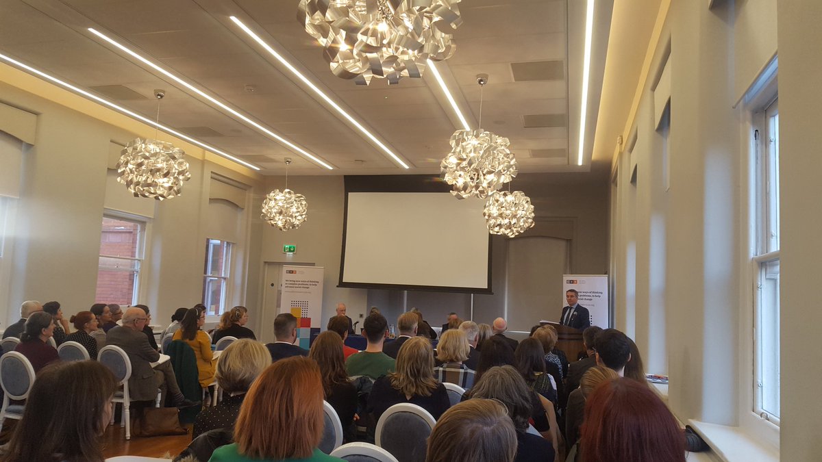 LauraMahoney12's tweet photo. SG Watt @IRLDeptPER launching the CES Ten Year Review #CES10 @effectiveserv. Great crowd. Lovely venue at richmond conference centre https://t.co/8ypSGHAbU6