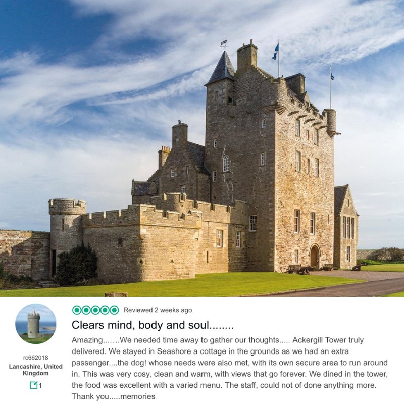 If you're looking for a place to clear your mind and relax, Ackergill Tower is the perfect location for a break, but don't take it from us, listen to our guests! 

#feedback #feedbackfriday