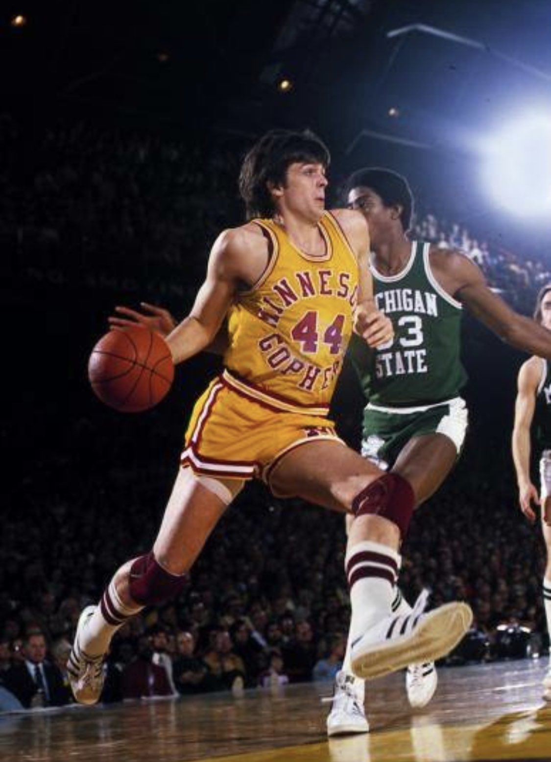 Sports Days Past on X: Kevin McHale of the Minnesota Golden Gophers drives  on Earvin Johnson of Michigan State. Both would end up in the NBA HOF   / X