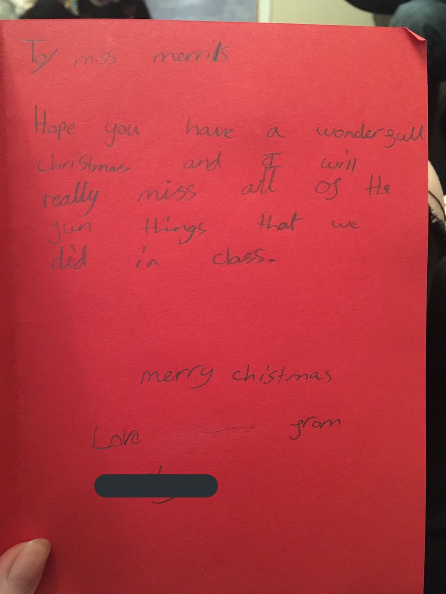 Cards and pictures are lovely but when it’s from a child who you wouldn’t expect it from it’s so touching 😢 #rewardingjob #MerryChristmas2018 #makingadifference