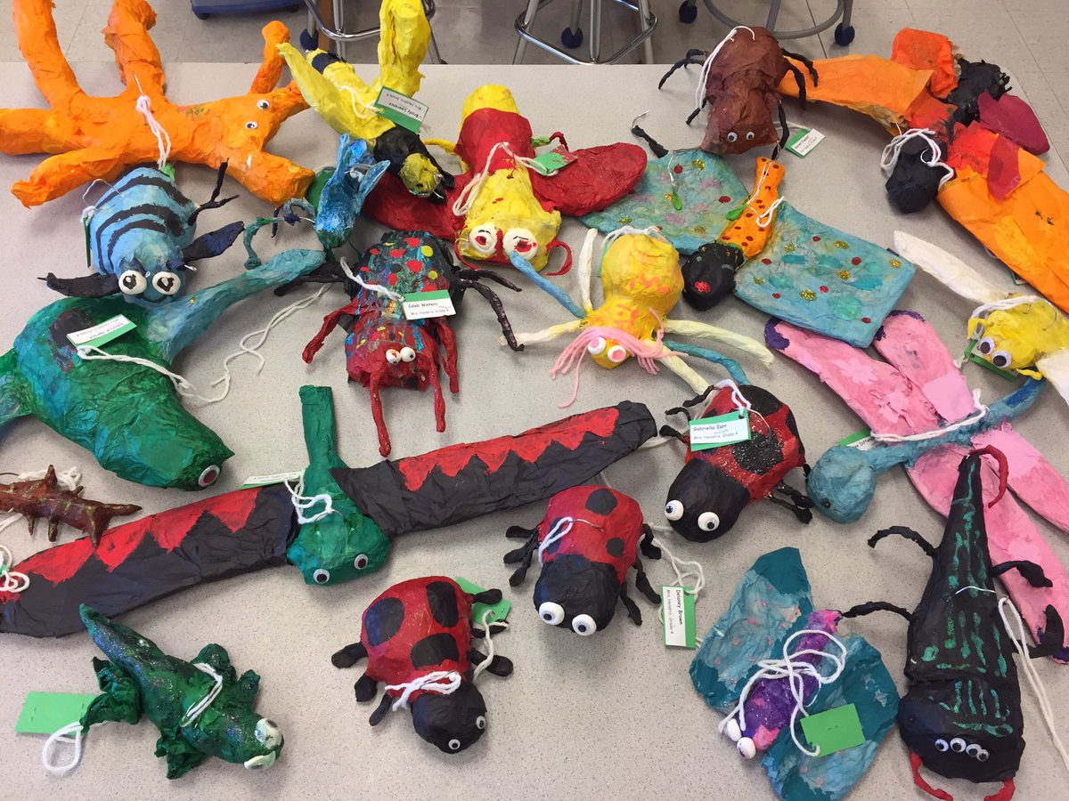 HansHerrArt's tweet photo. Bug papier-mâché sculptures by Mrs. Hendrix’s class. #HansHerrElementary #LSPioneers https://t.co/IC9vngb9D9