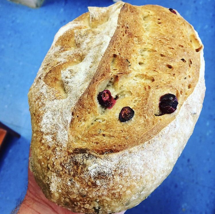 LiberFarmWinery's tweet photo. Our friends @Lake_Bakery are at it again. Weโre drooling over this sourdough loaf packed with fresh cranberries, roasted garlic confit & apples from our farm. Visit them in Osoyoos for this and other tasty treats! #LakeVillageBakery #exploreOsoyoos https://t.co/Gl6I6BMw6f