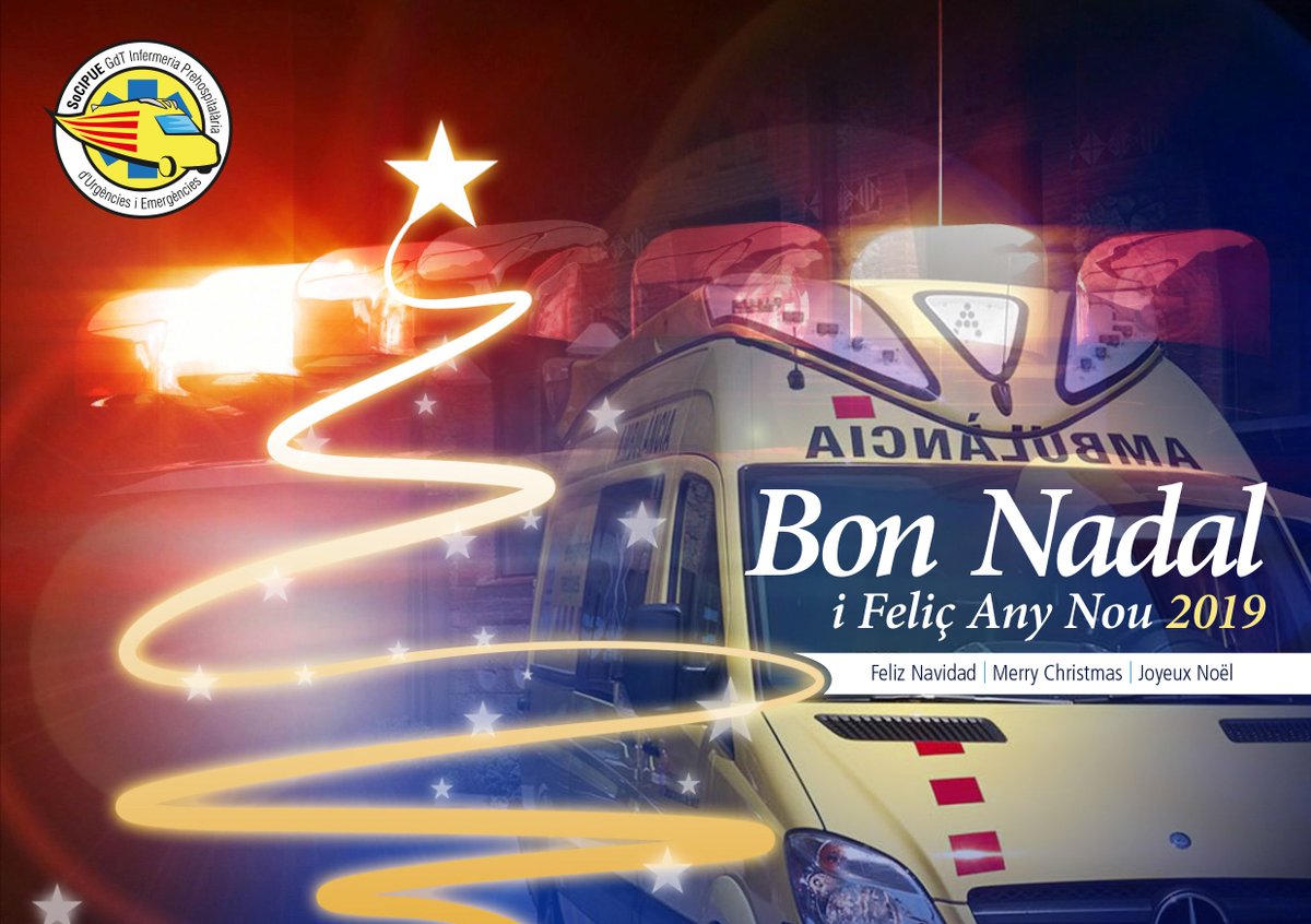 La SoCIPUE us desitja Bon Nadal i Feliç Any Nou tan si esteu a casa com de guàrdia!! 😃 Comencem un 2019 ple de reptes per la infermeria prehospitalària.