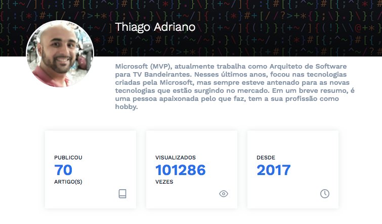 programadriano's tweet image. 100 mil views hahahah muito obrigado @iMasters pela oportunidade de publicar artigos com vocês ;) #mvp #mvpbr #dotnetsp #.netsp #sampadevs