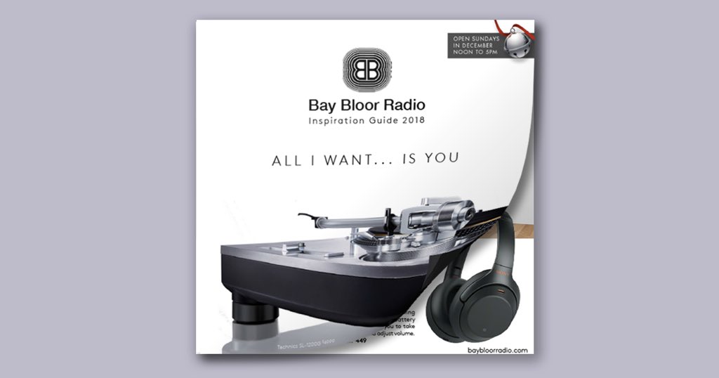 Bay Bloor Radio is proud to present our 2018 Inspiration Gift Guide. It's a 16 page celebration of the wonderful world of sight and sound:, headphones, speakers, turntables, TVs, custom high fidelity, and more. baybloorradio.com/inspiration