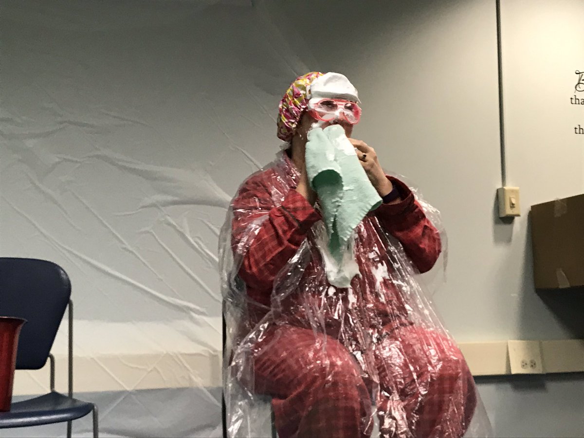 SpringmanMiddle's tweet image. Ss earned a chance to pie a teacher for collecting over 500 winter items for donation. Thanks to Ms. Henry for leading this charge. #ROAR34 #WeAreD34
