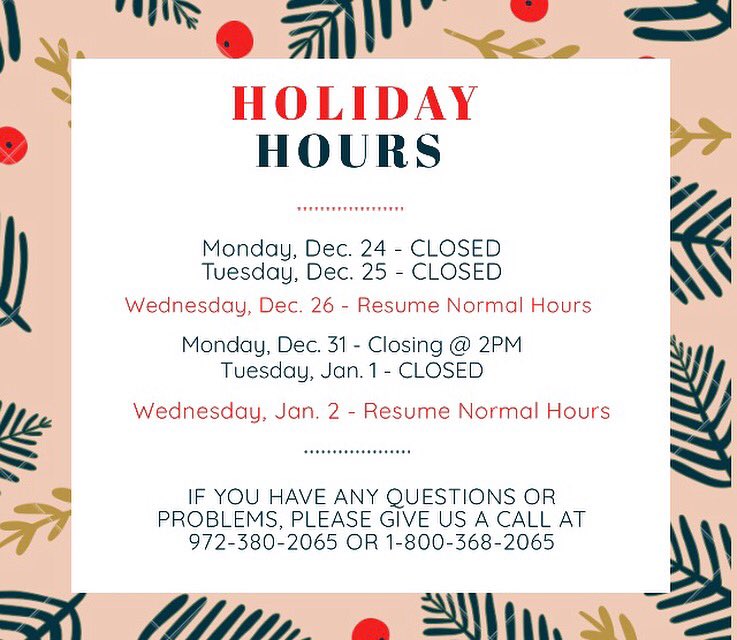 Seasons greetings everyone! Here are our holiday hours for the rest of the year! Happy holidays and have a great new year, from all of us at Star Medical ⭐️🎄                                  
.
.
.
#holidayhours #xmas #newyears #breastfeeding