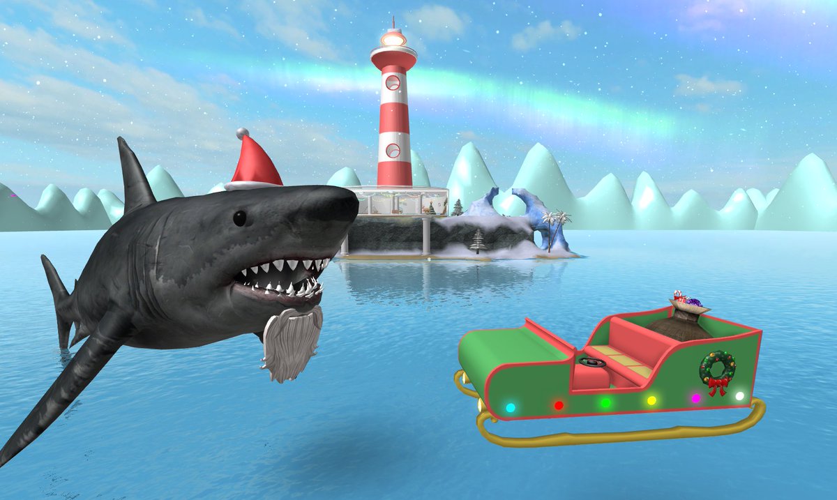 Simon On Twitter Henlo It Is Me Mr Santa Shark I Just Wanted To Let You All Know That The Sharkbite Christmas Update Is Live And You Can Receive Your Exclusive Sleigh - codes for sharkbite roblox list december 2018